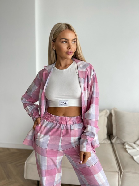 Сорочка Flannel Рожева Клітинка СОРО-89-XXS-PINKCELL фото